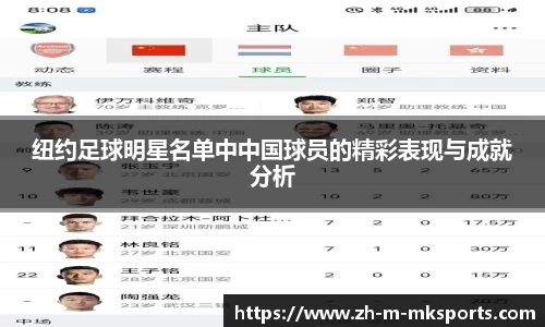 纽约足球明星名单中中国球员的精彩表现与成就分析